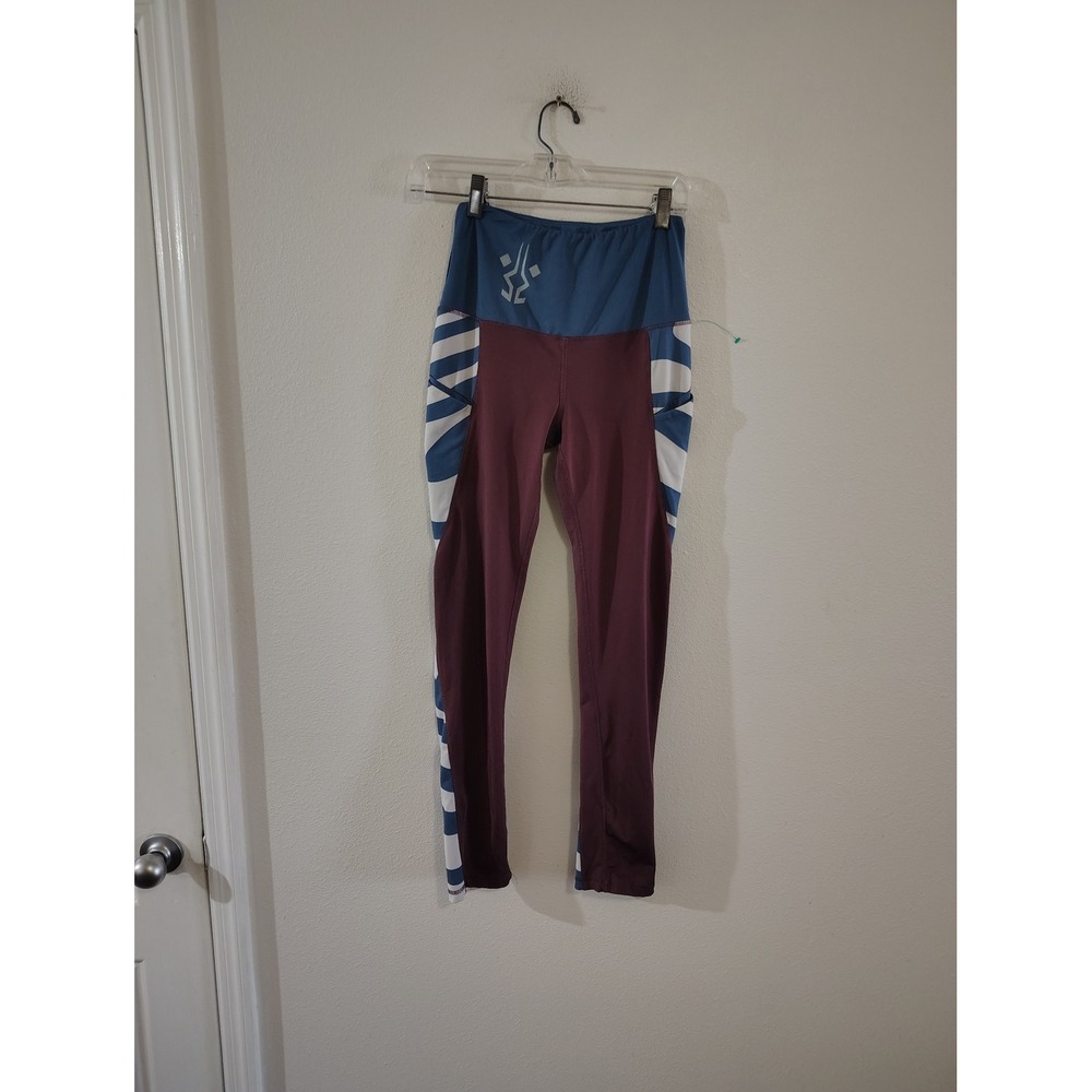 Star Wars Ahsoka Tano Fulcrum Leggings Blue Burgundy White Pockets Small